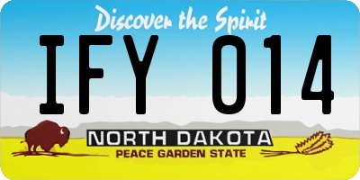 ND license plate IFY014