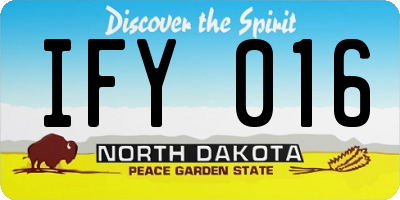 ND license plate IFY016
