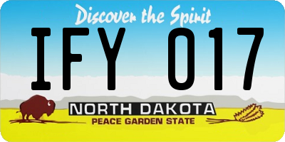 ND license plate IFY017