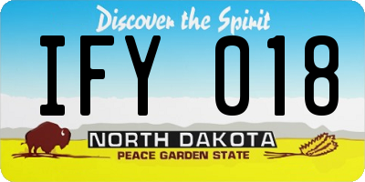 ND license plate IFY018