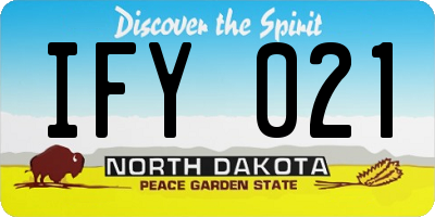 ND license plate IFY021