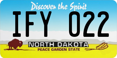 ND license plate IFY022