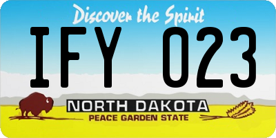 ND license plate IFY023