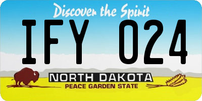 ND license plate IFY024