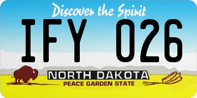 ND license plate IFY026