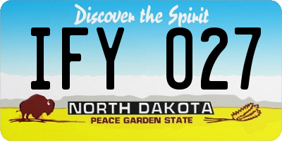 ND license plate IFY027