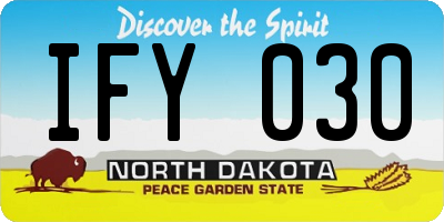 ND license plate IFY030