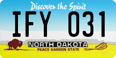 ND license plate IFY031