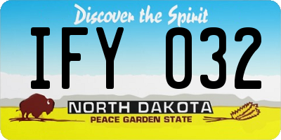 ND license plate IFY032