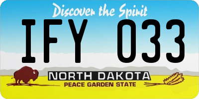 ND license plate IFY033