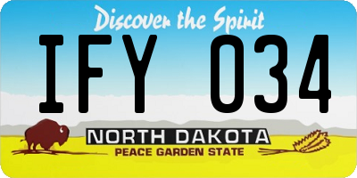 ND license plate IFY034