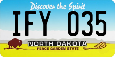 ND license plate IFY035