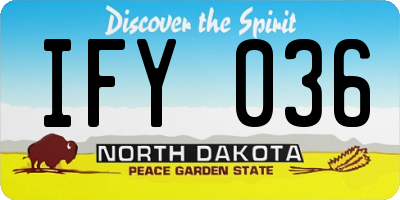 ND license plate IFY036