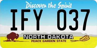 ND license plate IFY037