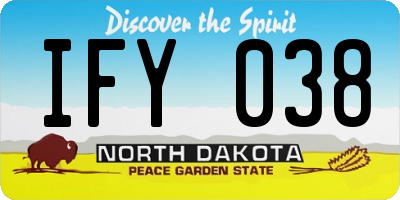 ND license plate IFY038