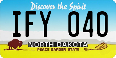 ND license plate IFY040