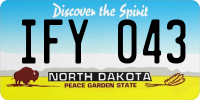 ND license plate IFY043