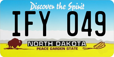 ND license plate IFY049