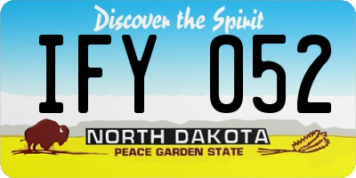 ND license plate IFY052