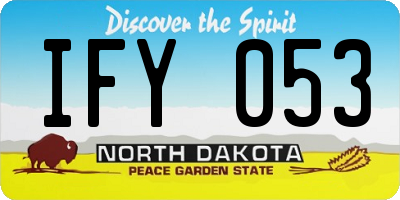 ND license plate IFY053