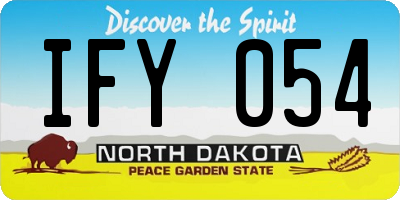 ND license plate IFY054