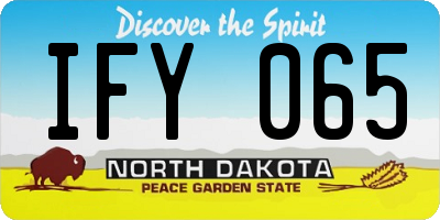 ND license plate IFY065