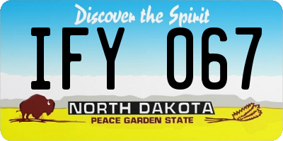 ND license plate IFY067