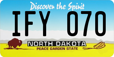 ND license plate IFY070