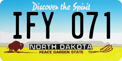 ND license plate IFY071