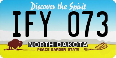 ND license plate IFY073
