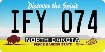 ND license plate IFY074