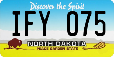 ND license plate IFY075
