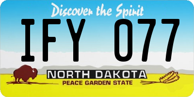 ND license plate IFY077
