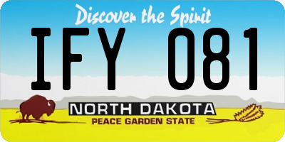 ND license plate IFY081