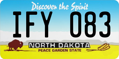 ND license plate IFY083