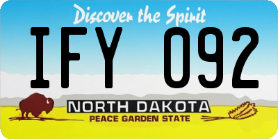 ND license plate IFY092