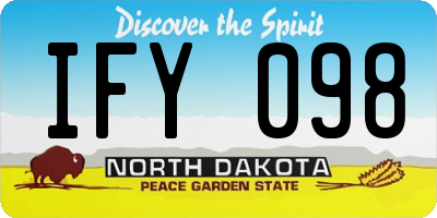 ND license plate IFY098