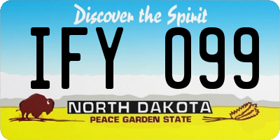 ND license plate IFY099
