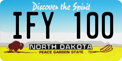 ND license plate IFY100