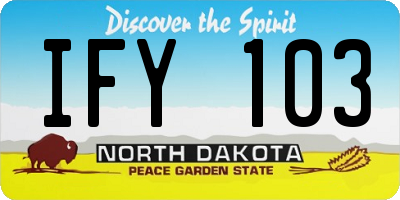 ND license plate IFY103