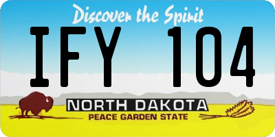 ND license plate IFY104
