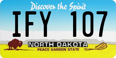 ND license plate IFY107