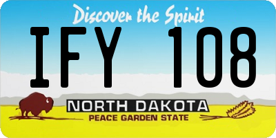 ND license plate IFY108