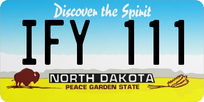 ND license plate IFY111