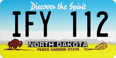 ND license plate IFY112