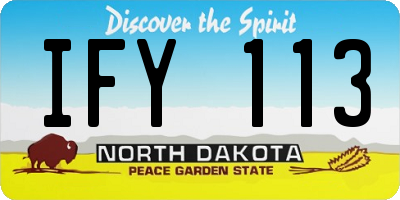 ND license plate IFY113
