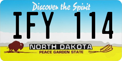 ND license plate IFY114