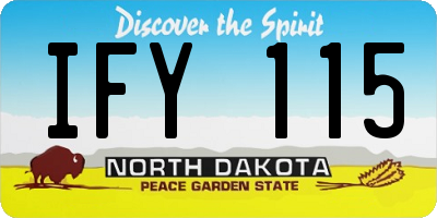 ND license plate IFY115