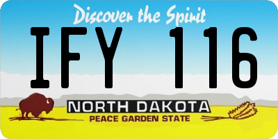ND license plate IFY116