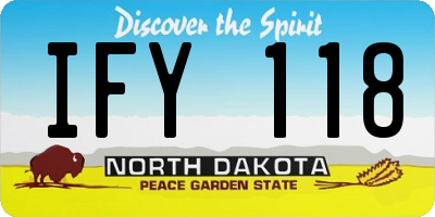 ND license plate IFY118